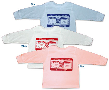 'Special Delivery' Long Sleeve T-shirts for Baby. 