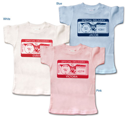 Personalized 'Special Delivery' T-shirts for Baby