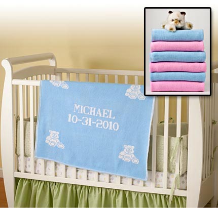 Personalized baby blankets available from Personal Baby Products