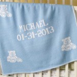 personalized blue baby blanket