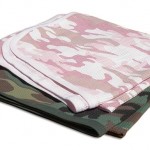 Camo-Baby Receiving Blanket in camouflage print. 100% cotton. Sewn to tough specs